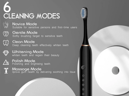 Easvora Sonic Electric Toothbrush- Rechargeable with 3 Extra Replacement Heads